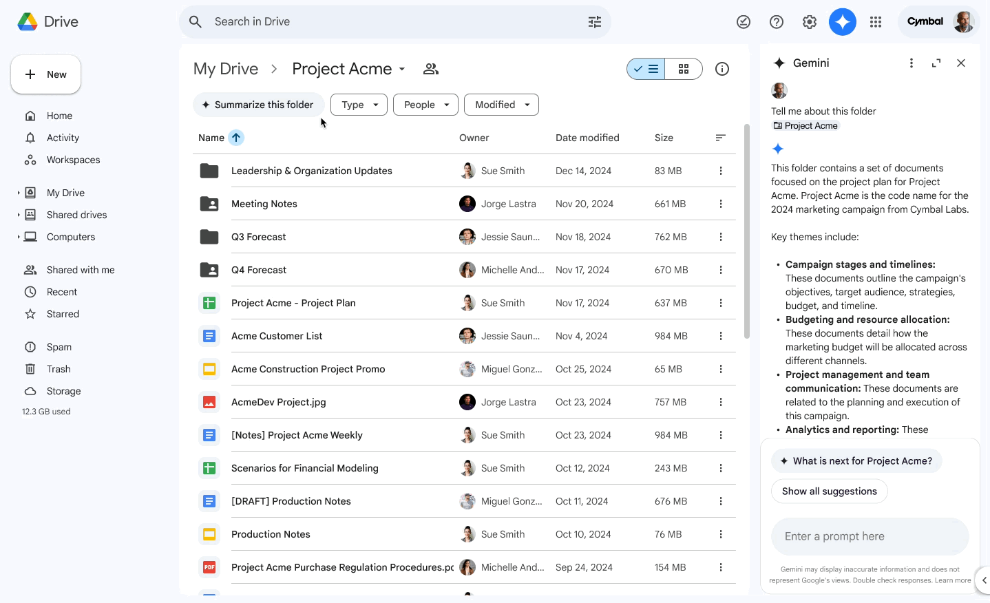 フォルダーを絞って「Gemini」に質問、日本語を含む20カ国語「Google ドライブ」に対応
