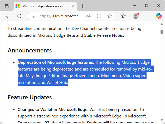 同社のアナウンス