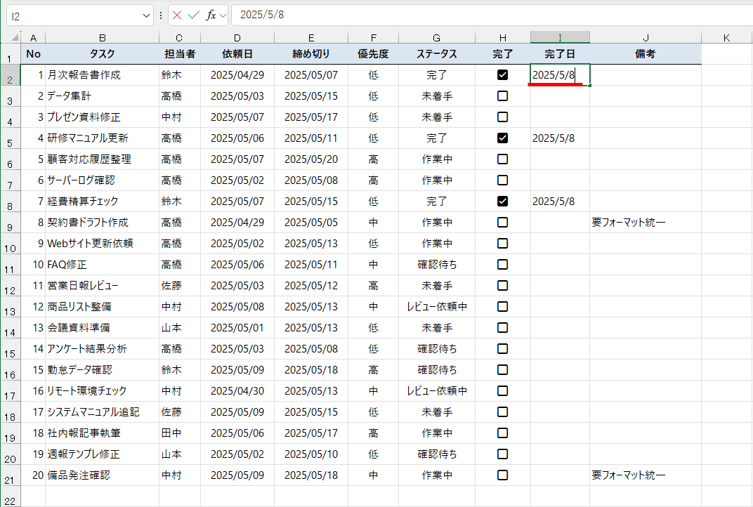 今日の日付が入力される