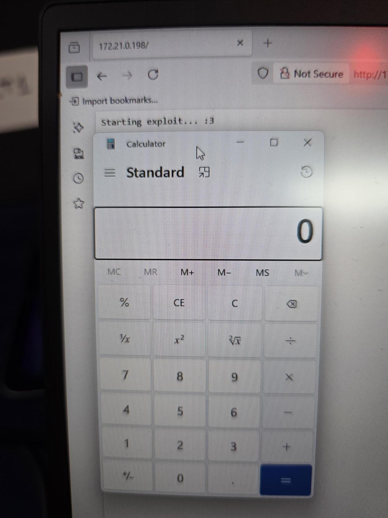 3日目、「Firefox」が破られ「電卓」アプリが実行される