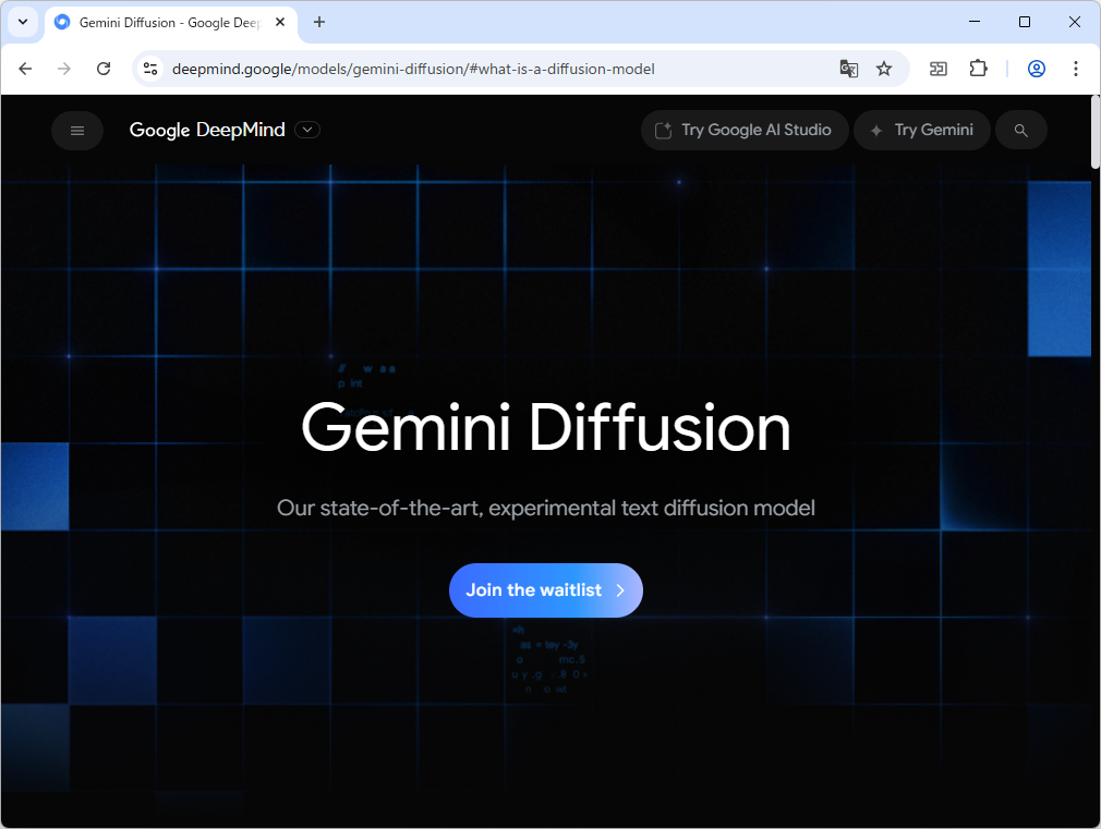 Google、新しい実験的研究モデル「Gemini Diffusion」を発表
