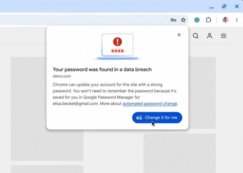 流出したパスワードの自動更新など、「Google Chrome」で多くのセキュリティ改善