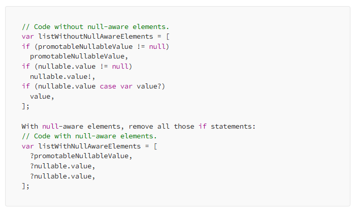 Null対応要素（Null-aware elements）