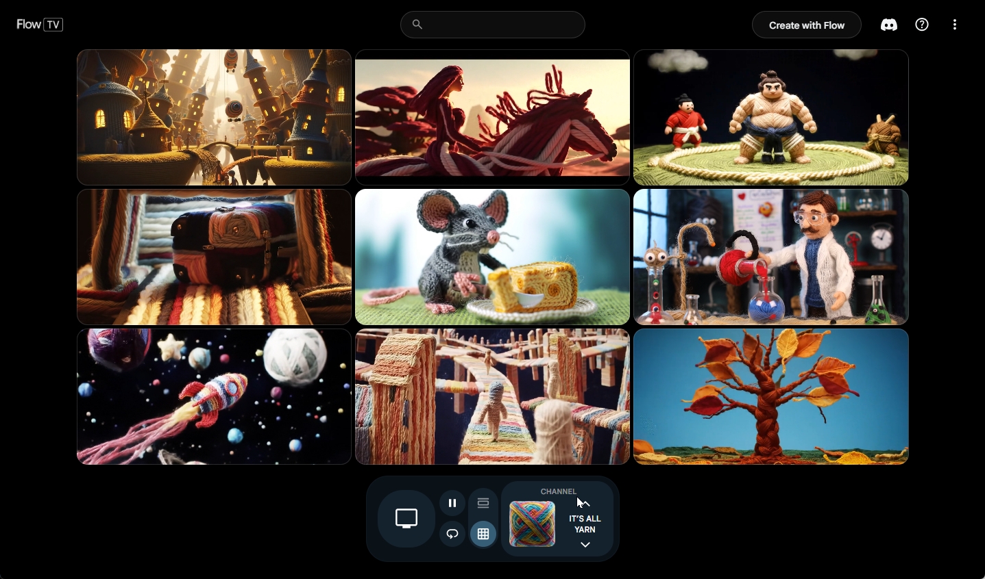 「Flow TV」で他の人の作品を閲覧できる