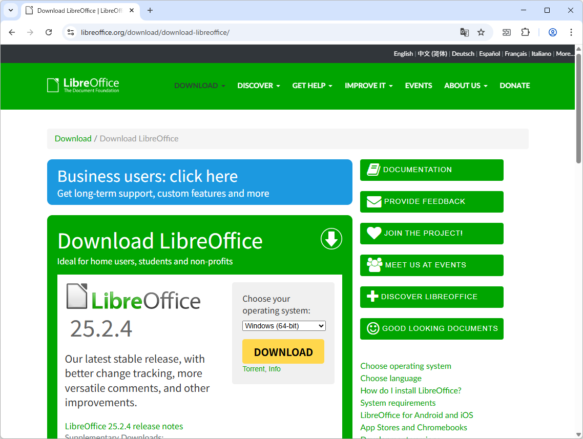 「LibreOffice 25.2.4 Community」がリリース
