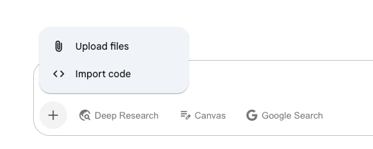 「Gemini」アプリで利用できるコードフォルダーのアップロード機能