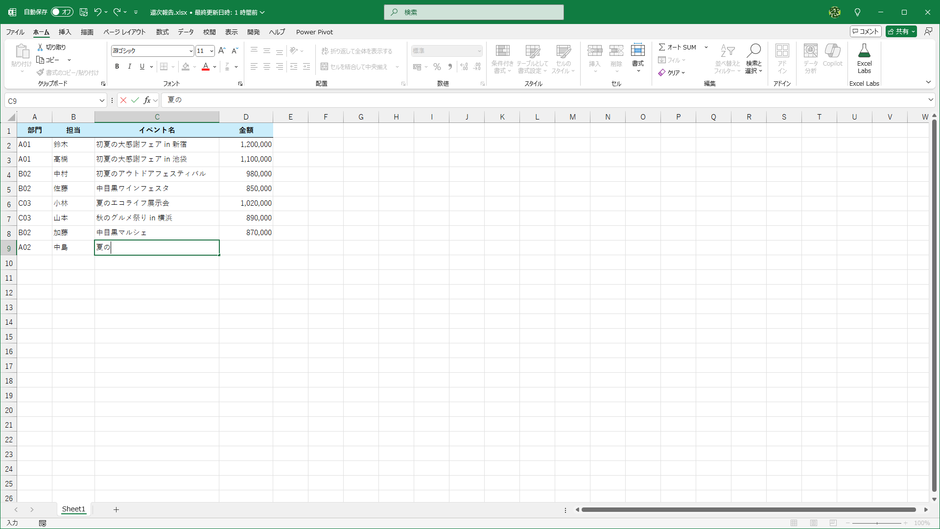入力候補がキャンセルされました