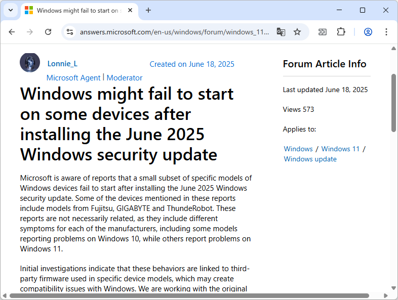 公式コミュニティサイト「Microsoft Community」
