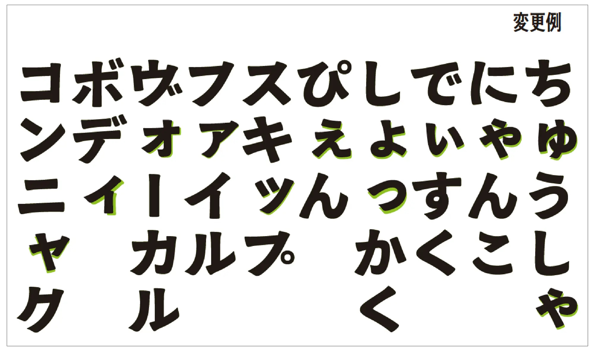 拗音・促音（小書きの仮名）の表示位置を調整