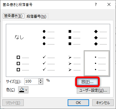 ［図］をクリックする
