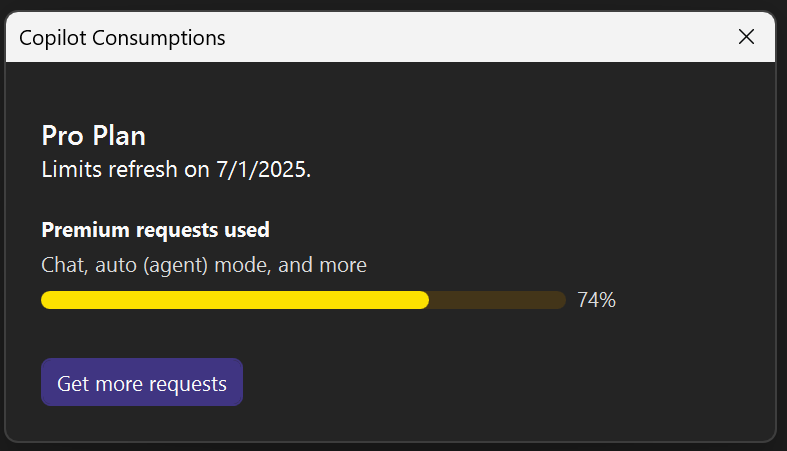 新設の「Copilot Consumptions］パネル