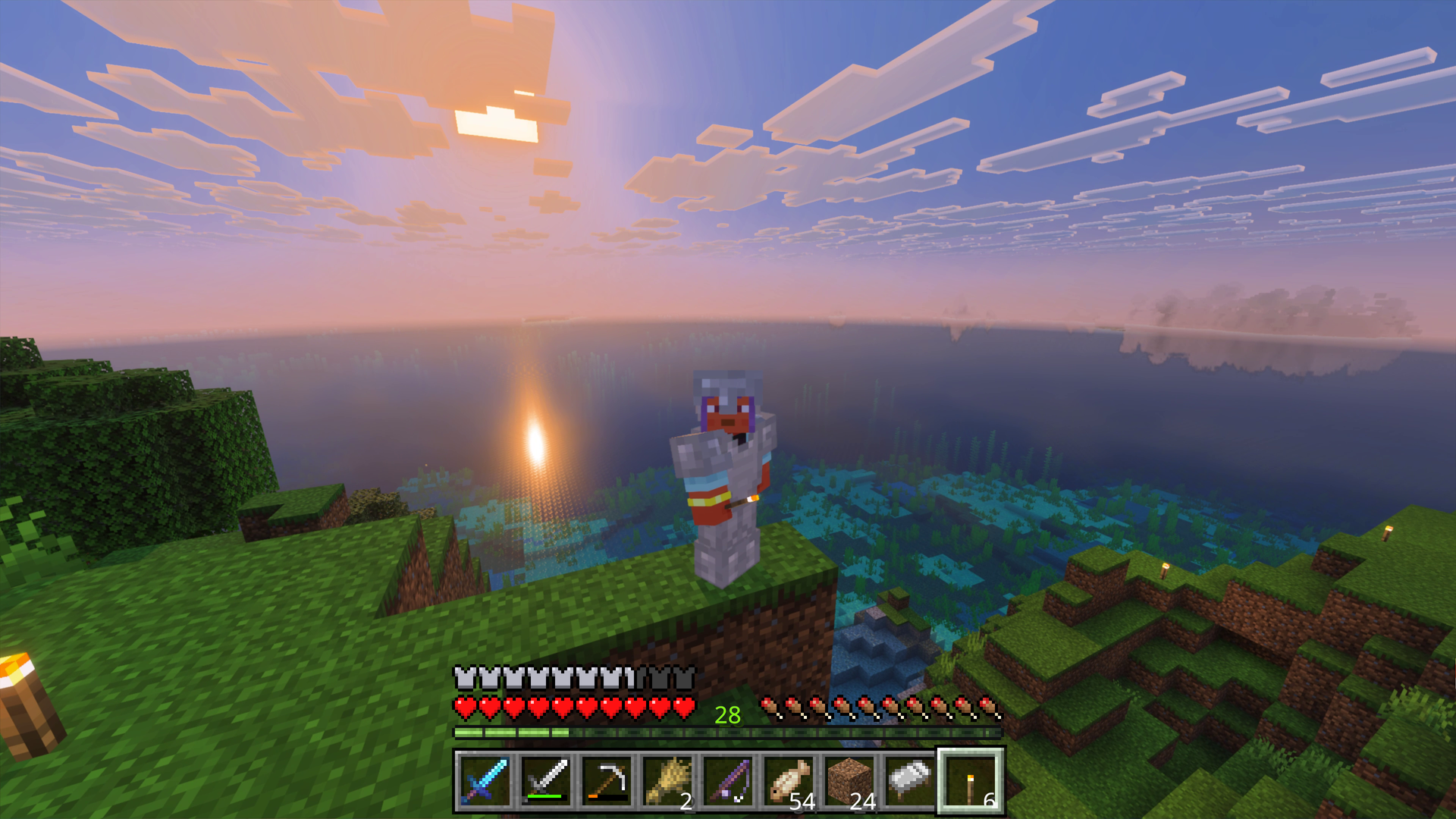 「マインクラフト」の『Vibrant Visuals』を適用した画面