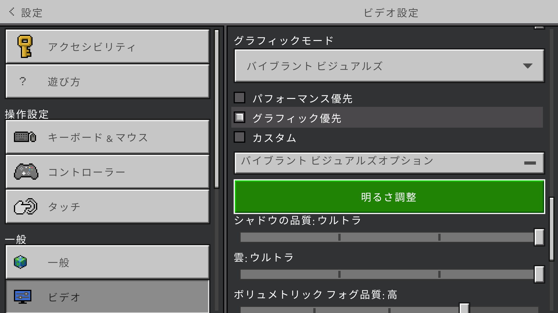 ［バイブラントビジュアルズオプション］の［明るさ調整］はしておく方がいい