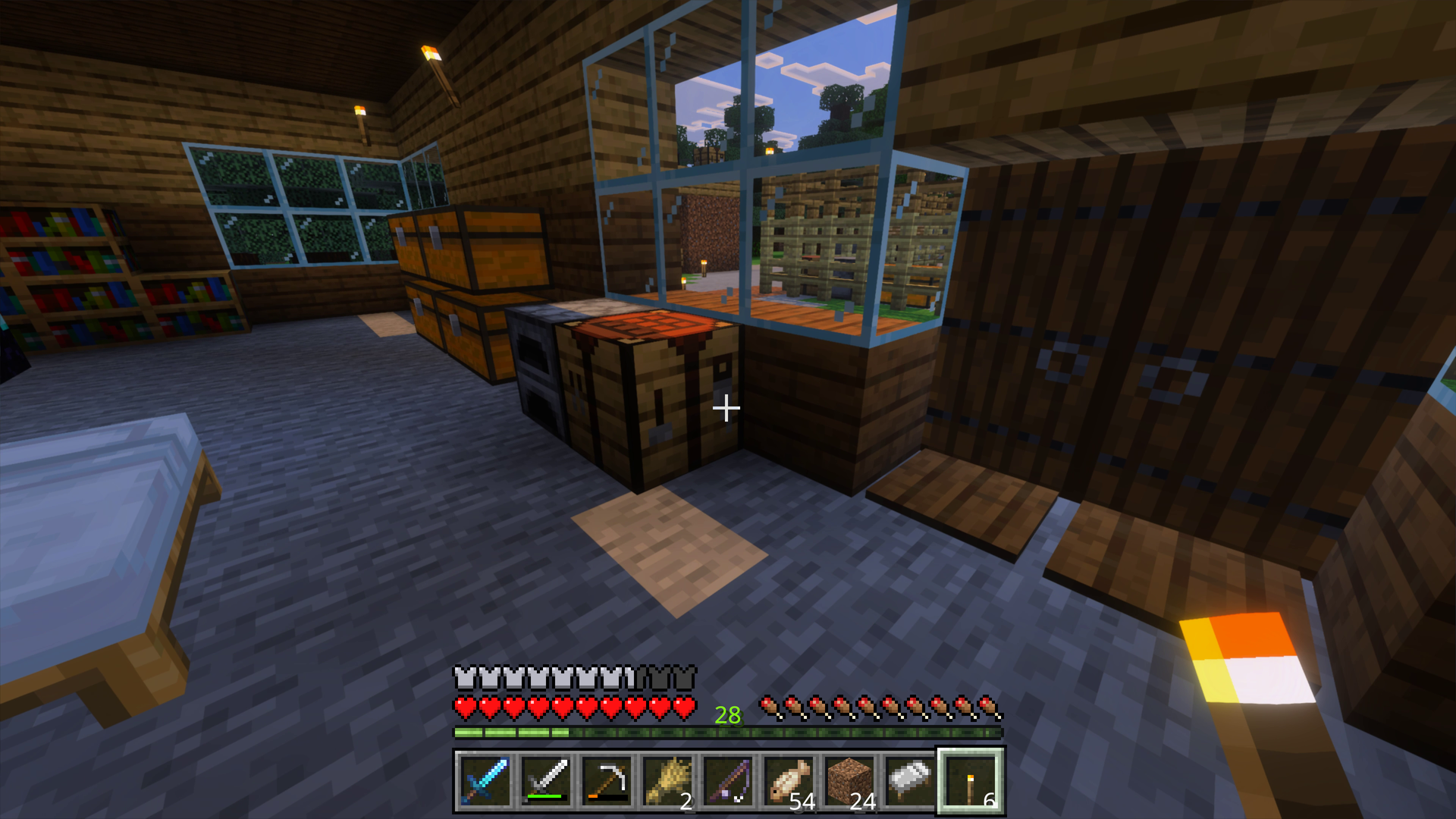 ガラスを抜けて、外の光が家に入ってくる様子も表現される。ガラスの反射は見えなくとも、映像表現は格段に上がる