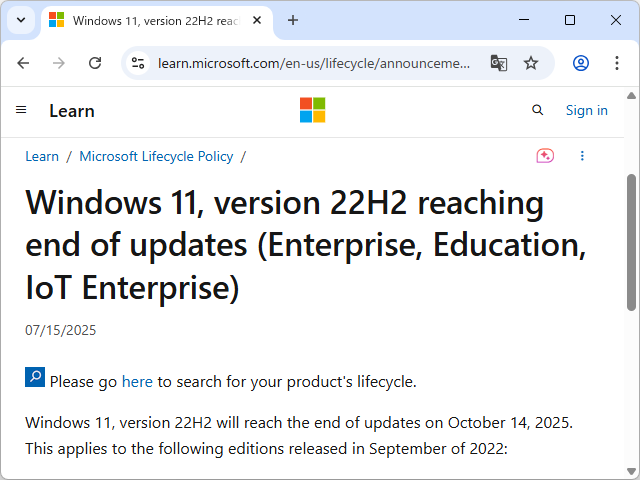 同社のアナウンス
