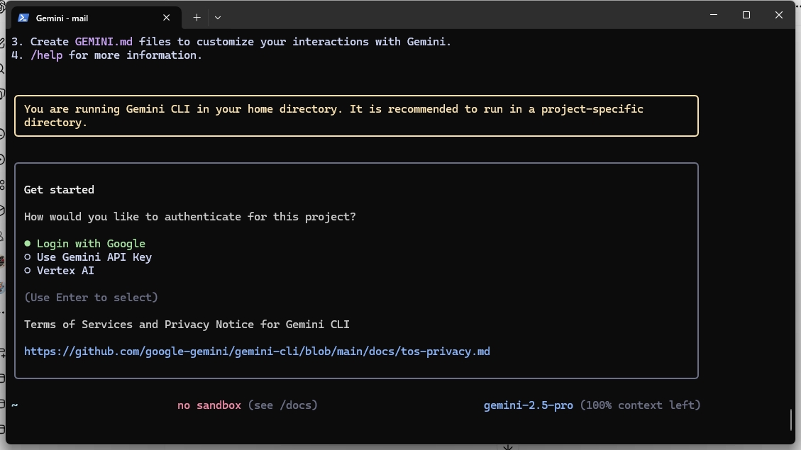 今回は個人のGoogle アカウントでログインする