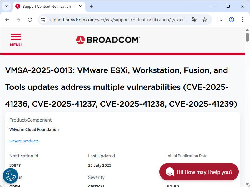 同社のサポートページ