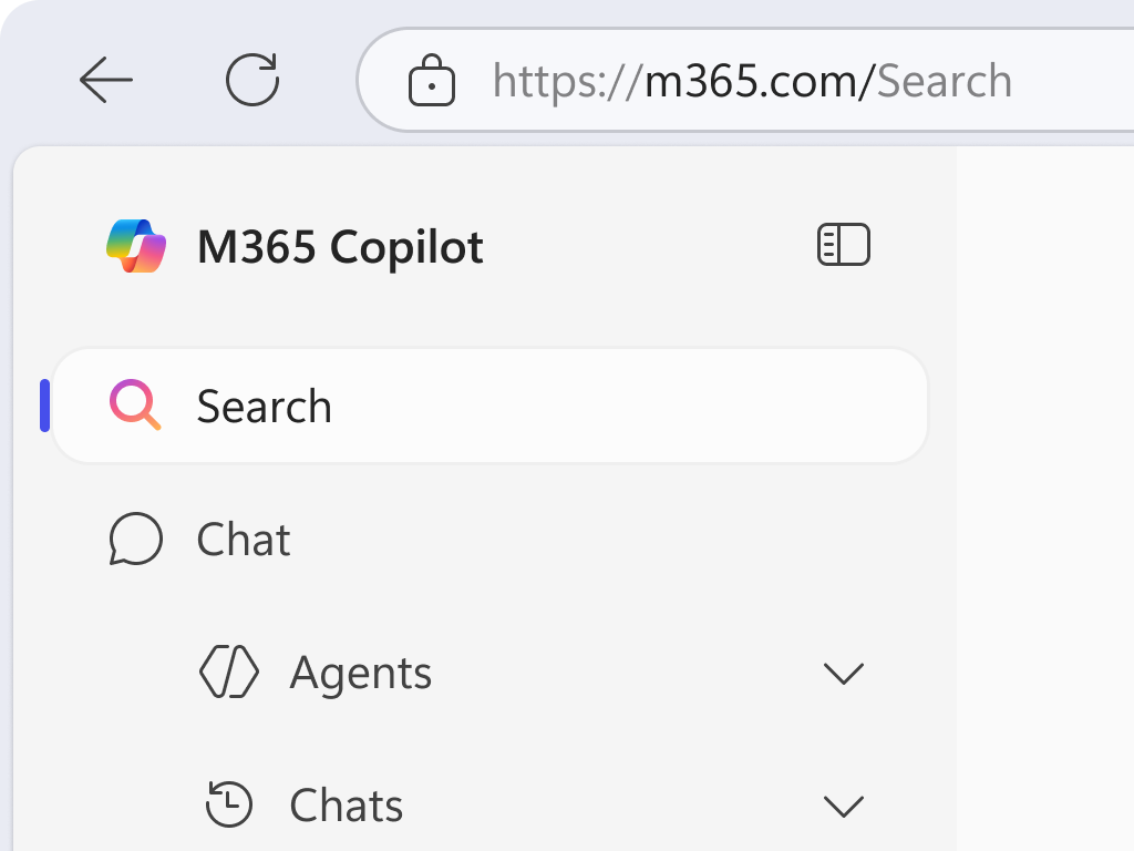 対象となるライセンスがあれば、サイドナビゲーションに検索エクスペリエンスが追加される。デスクトップ、Web、モバイルで利用可能