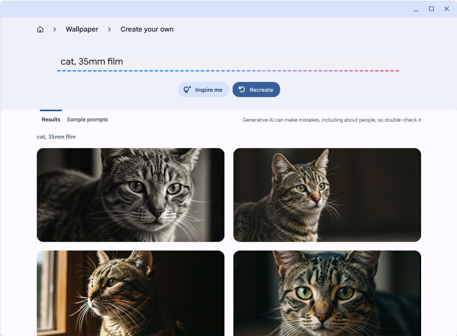 プロンプトをもとに壁紙を生成