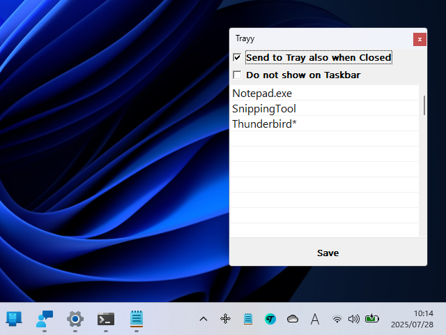 アプリリスト。後述の方法でアプリを登録する