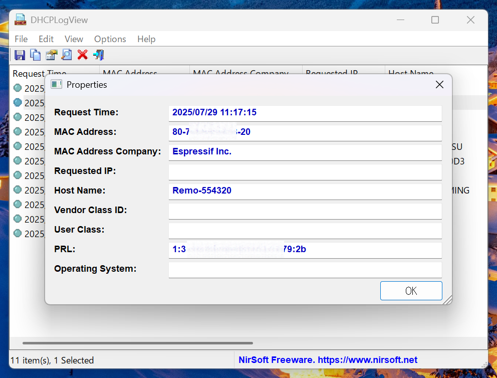 ダブルクリックしてプロパティダイアログへアクセス