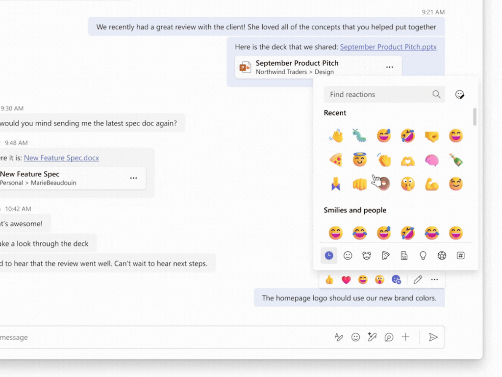 メッセージに「🐛」で反応したら……