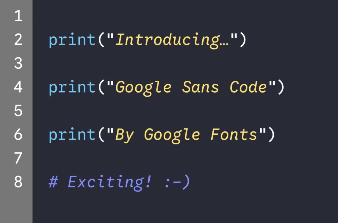 Googleが開発した開発者向けフォント「Google Sans Code」