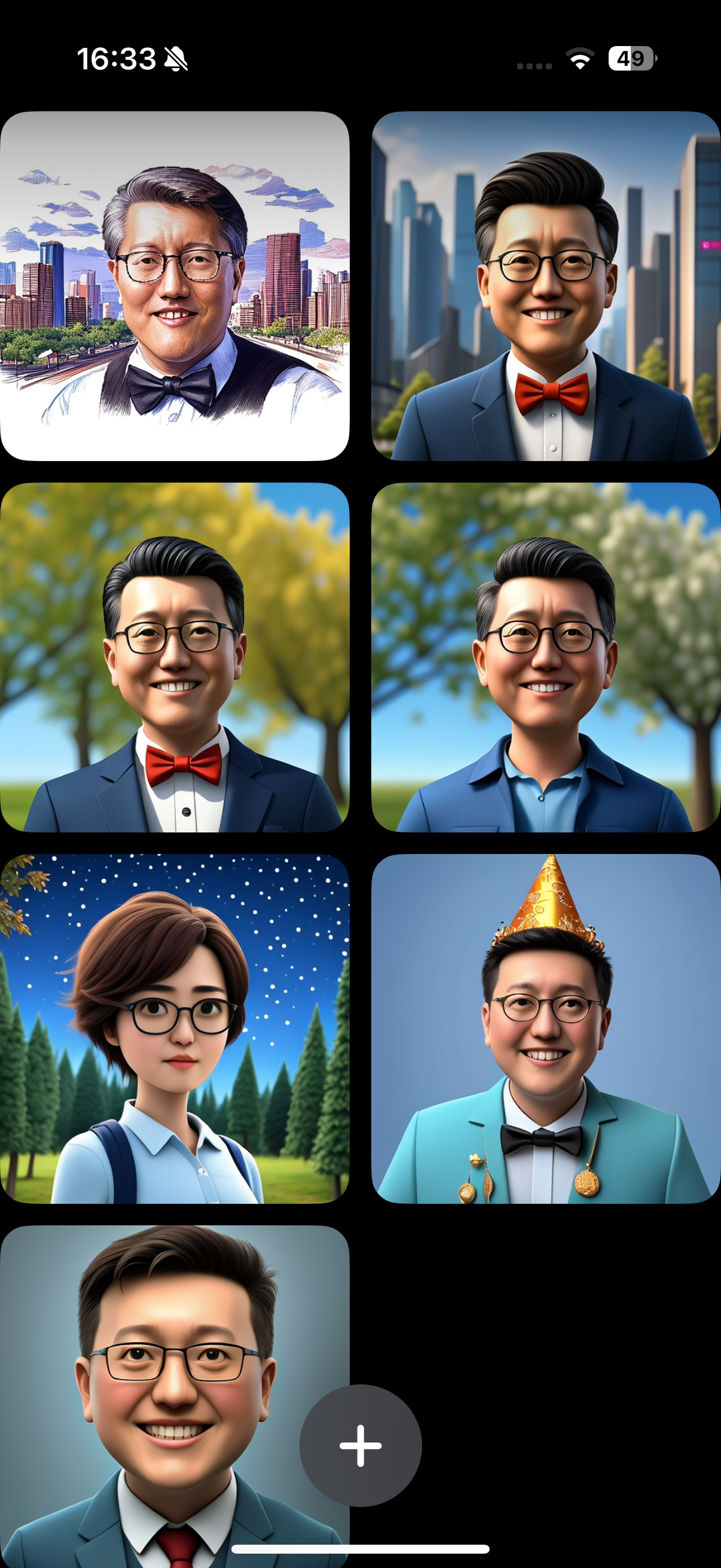 また、［完了］をタップして画像作成を終了すると、作成した画像はアプリ内に保存されます