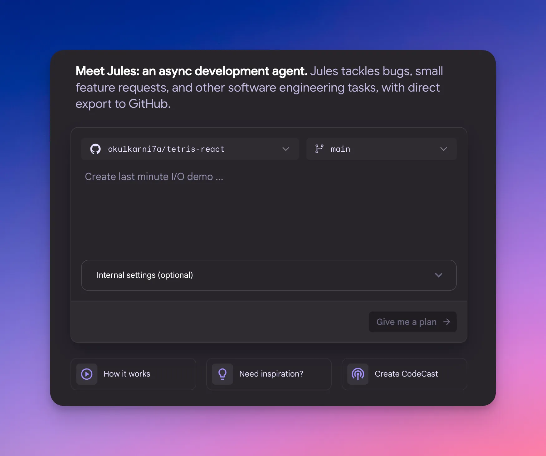 「GitHub」と統合されており、リポジトリをインポートすると「Jules」はクラウドの仮想マシンにそれを複製し、最新の「Gemini 2.5 Pro」モデルでタスクを完了するための計画を作成する
