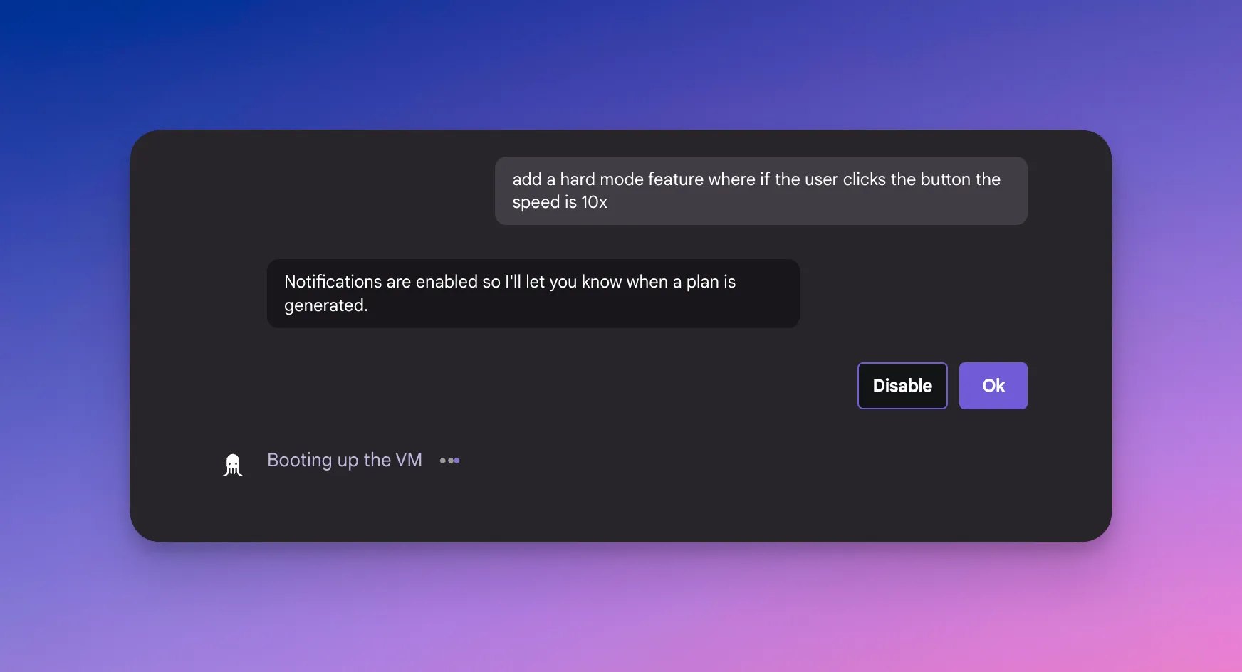 非同期に処理されるため、開発者はその間、他の作業に集中することが可能。.タスクの完了や追加の入力が必要になった場合は、通知が送られる