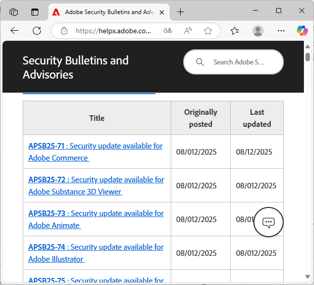 同社が公開したセキュリティ情報