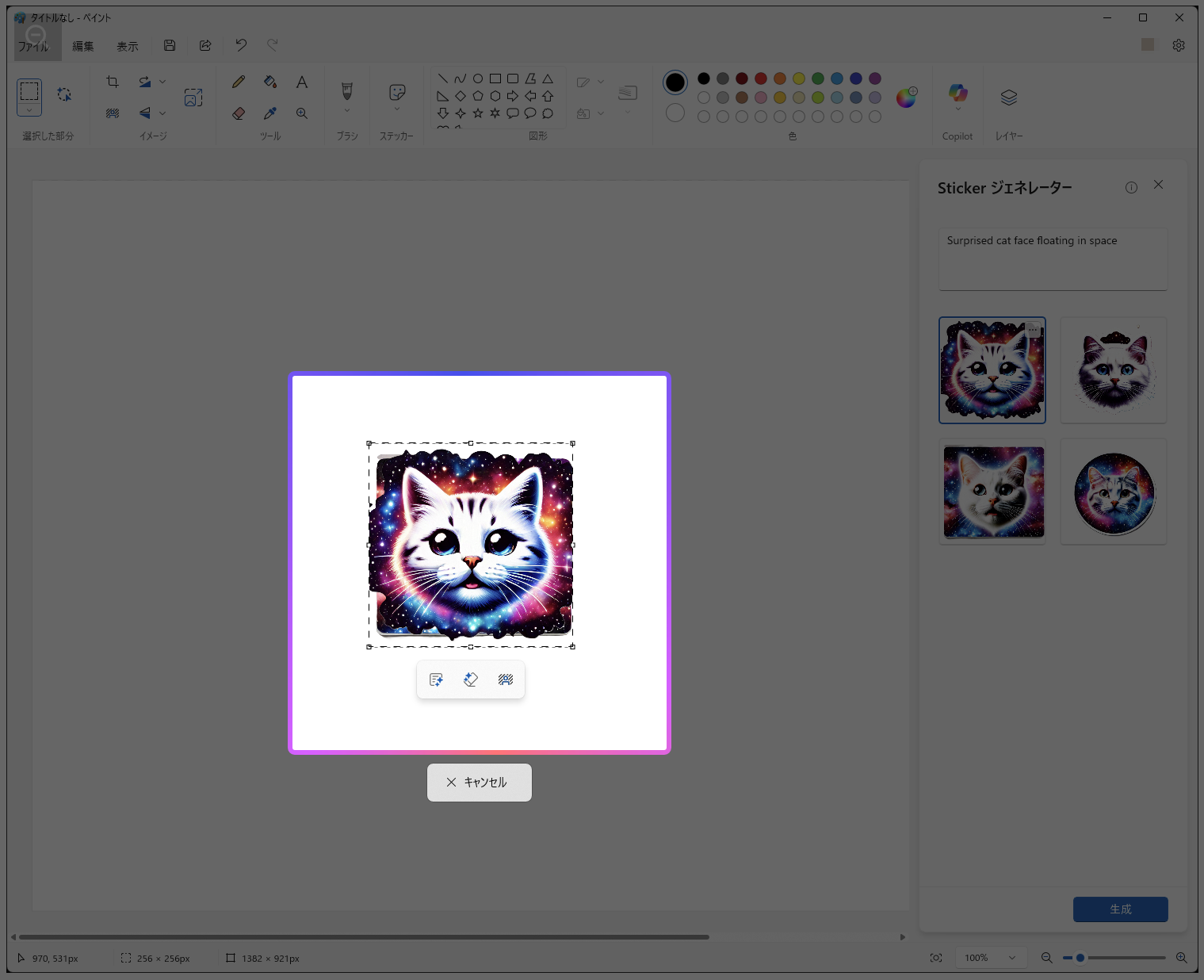 「パーフェクトスクリーンショット」使用中の画面