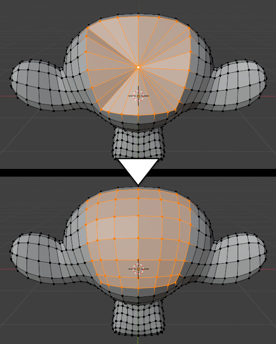 グリッドフィルツールで選択面を綺麗なグリッドに置き換え
