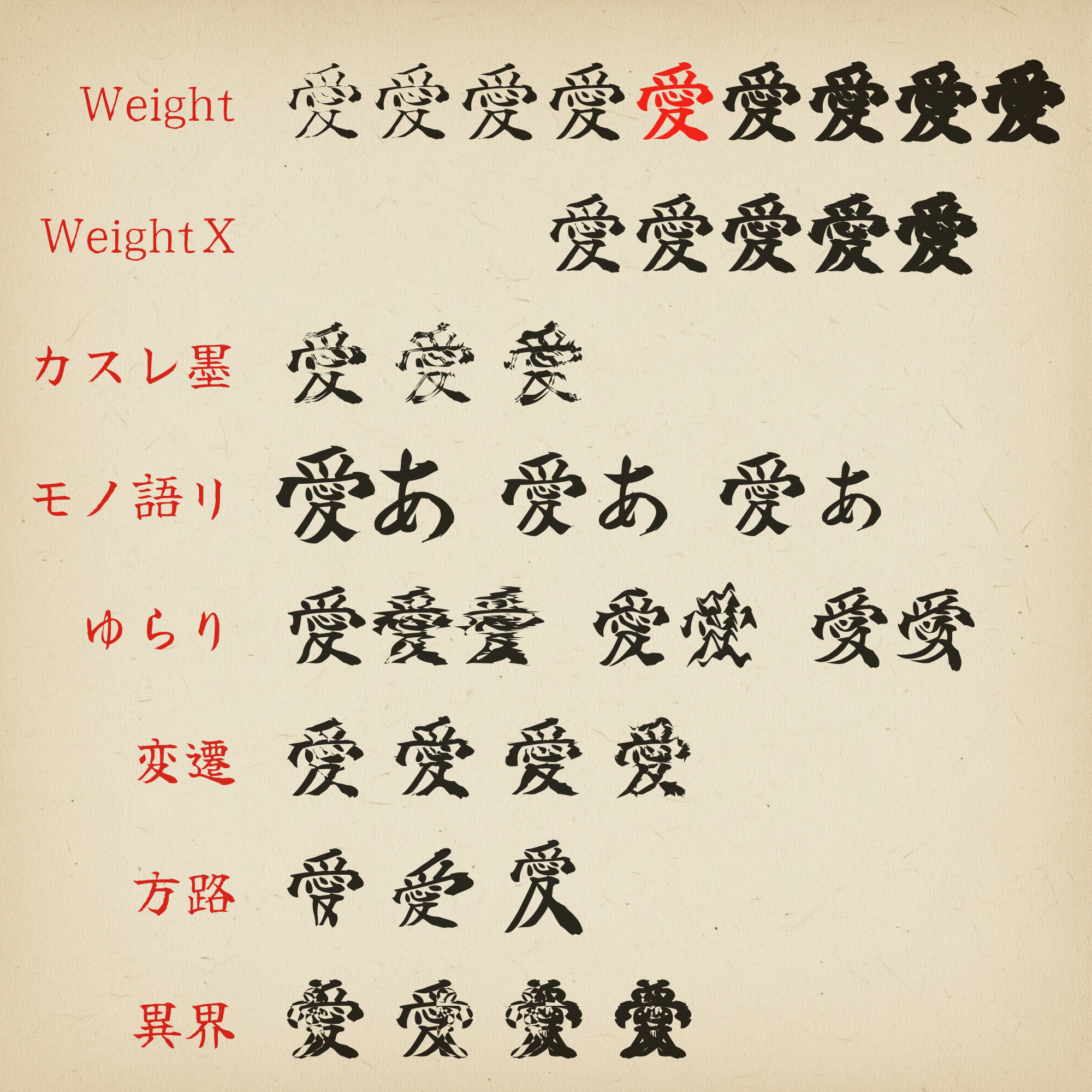 多彩なバリエーションが特徴の毛筆フォント「勇獅子」（YuJishi）フォント