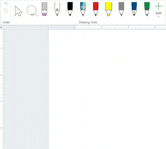 描画ツールの配置変更はドラッグ＆ドロップ操作で可能。削除などは右クリックメニューから行える