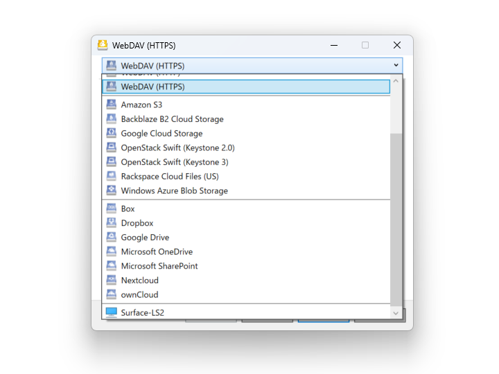 多くのプロトコルをサポート。複数のサービスを1つのアプリで管理したい場合や、2つ目のアカウントで「OneDrive」を使いたい場合などに役立つ