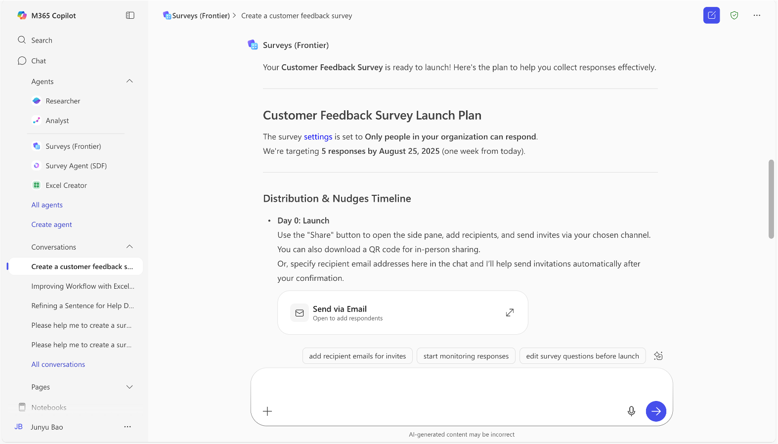 アンケートの立案から実施、分析まですべてを任せられるAIエージェント