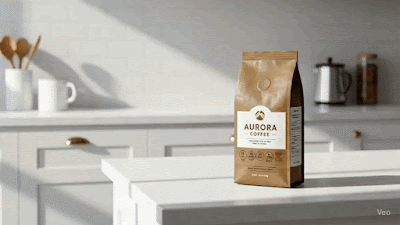 生成された動画。プロンプト:『女性がコーヒーカップを持ってフレーム内に入ってくる間、カメラはコーヒーバッグに焦点を合わせ続けます』