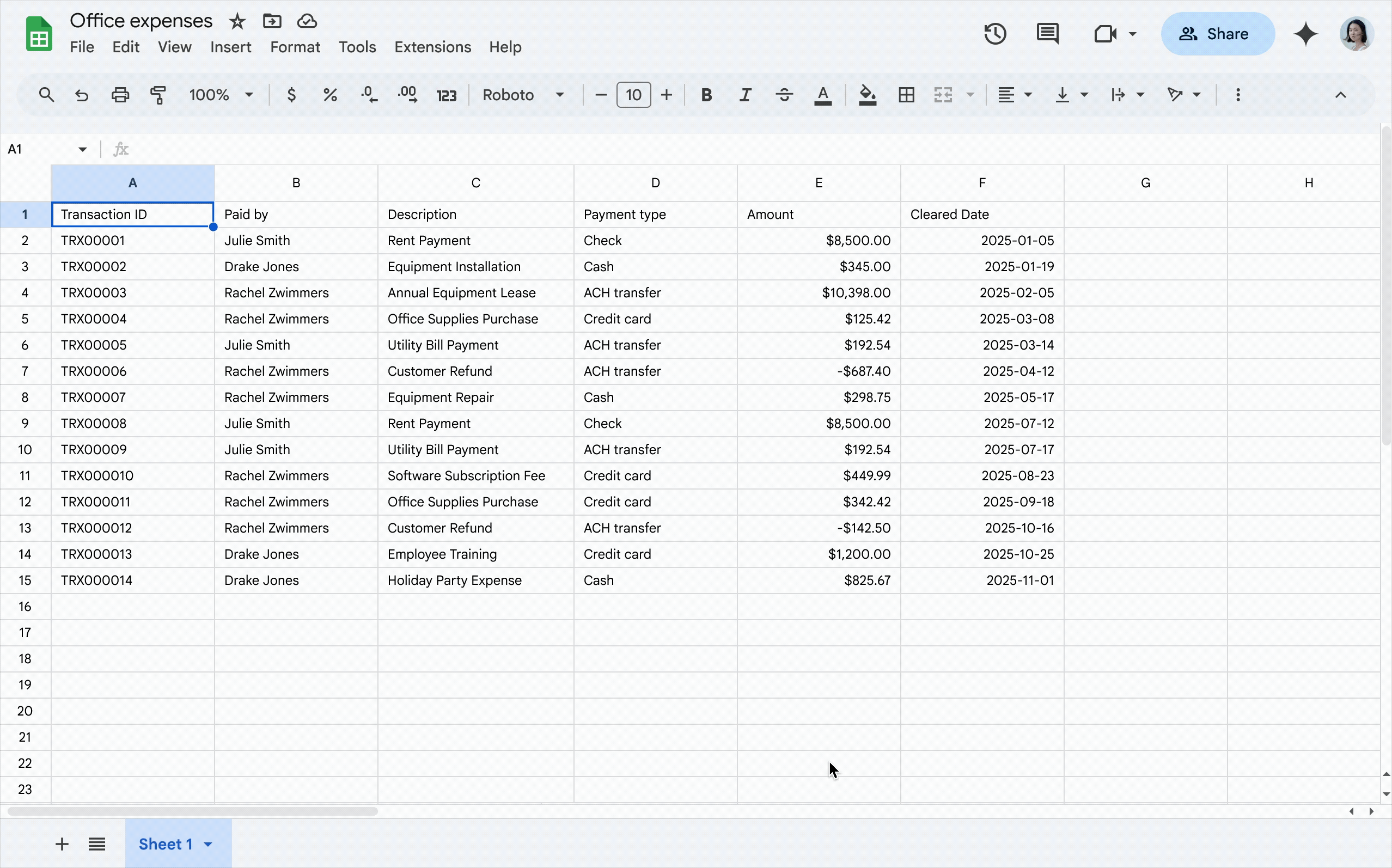 「Google スプレッドシート」で表をテーブルに変換する際にGeminiが作業を補助