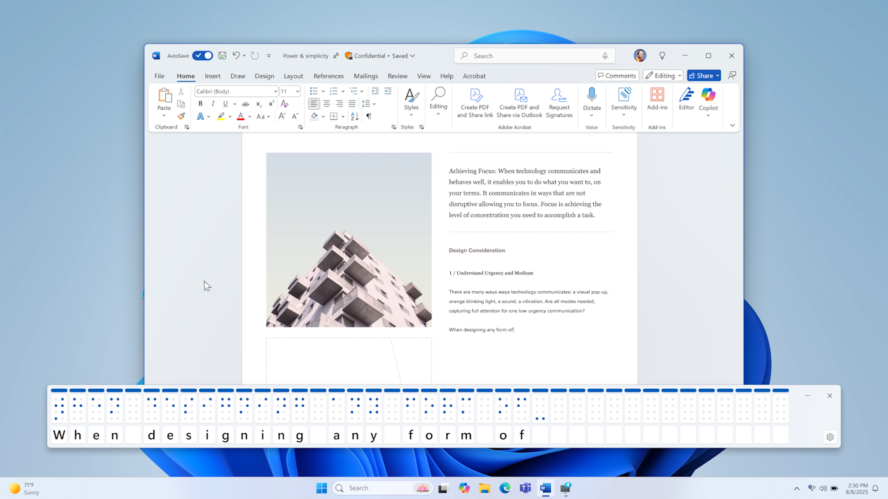 「ナレーター」アプリに点字ビューワーが追加