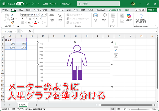 “満足度”メーターを作ってみよう