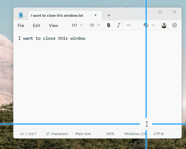 キーボードショートカットだけで正確な位置をマウスクリック。ゆっくり水平・垂直に動く十字ポインターをキーボードショートカットで止める感覚だ