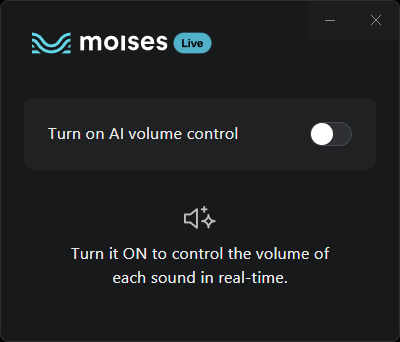 スイッチが1つ表示されただけの状態。これをONにしないと始まらない