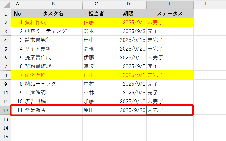 12行目の内容を書き換えた