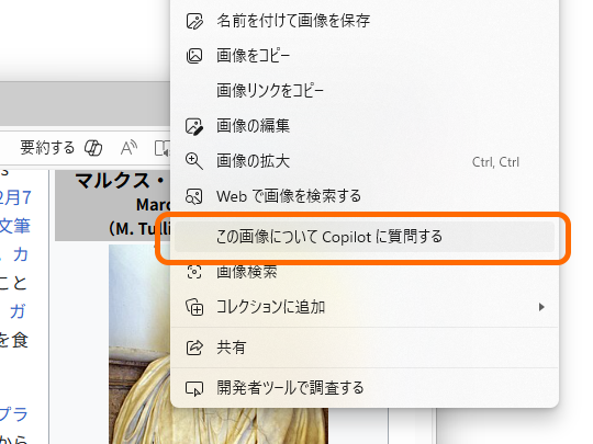 画像に関しても「Copilot」に質問できる