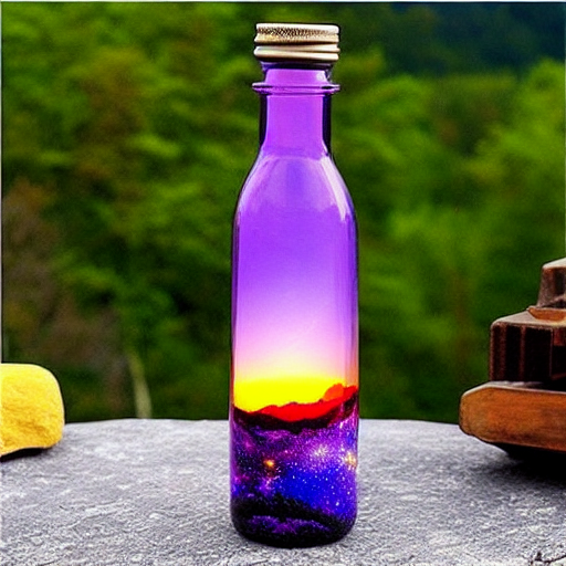 テキストの指示から青いボトルの画像を生成