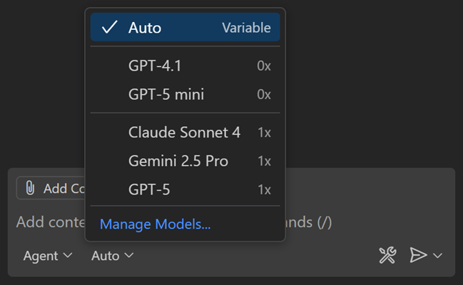 「自動モデル選択」（プレビュー）