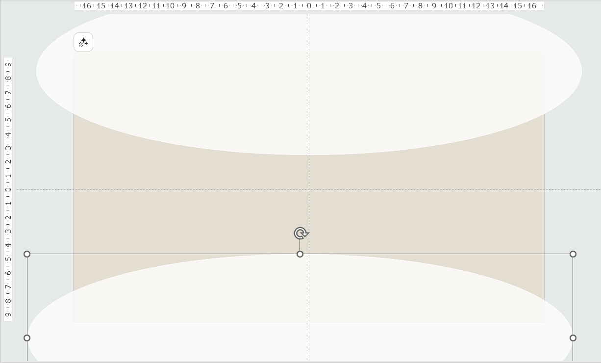 楕円をコピーして、スライドの中央にスペースが残るように形を整える