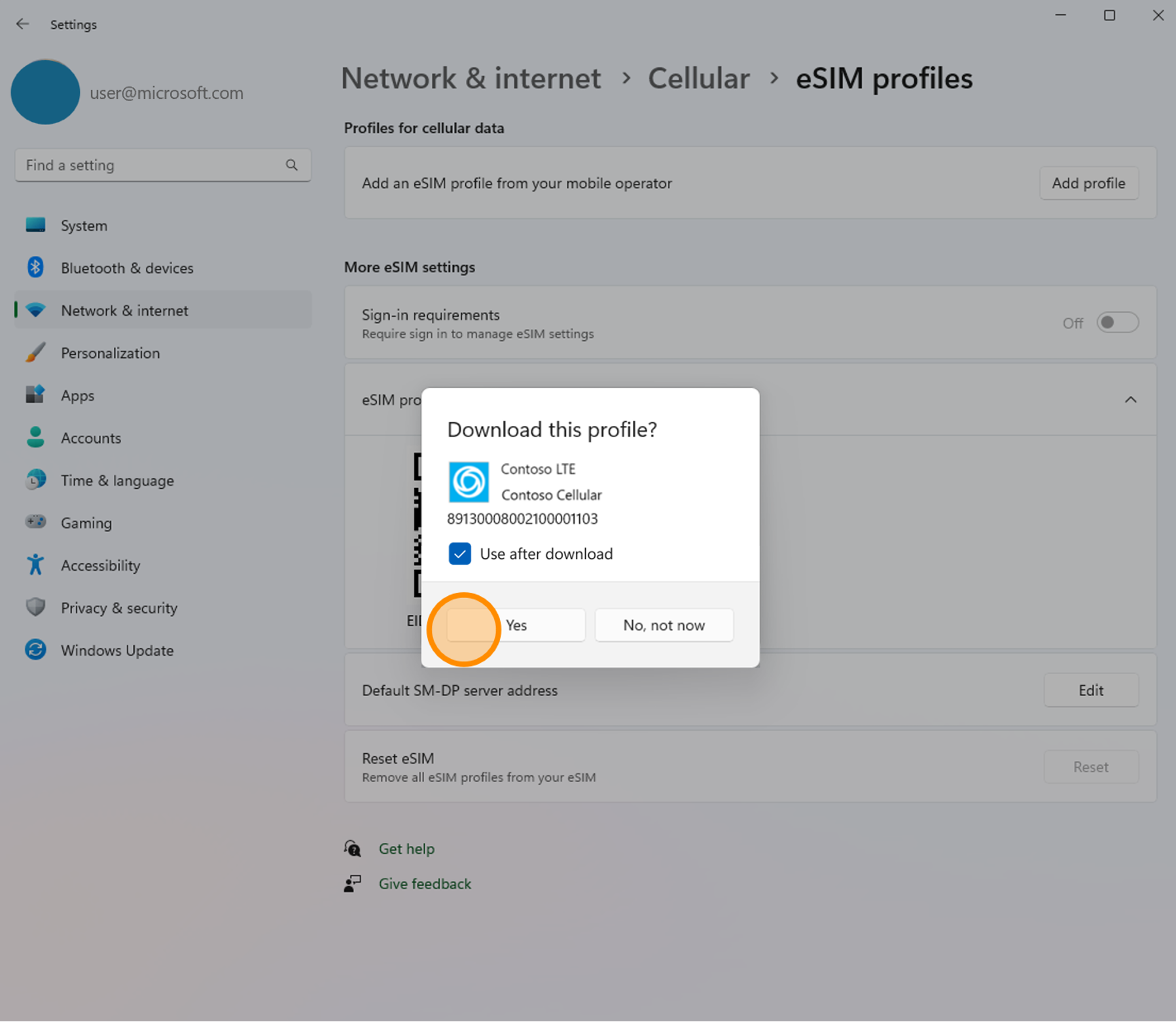 購入したeSIMをWebからダウンロードして適用