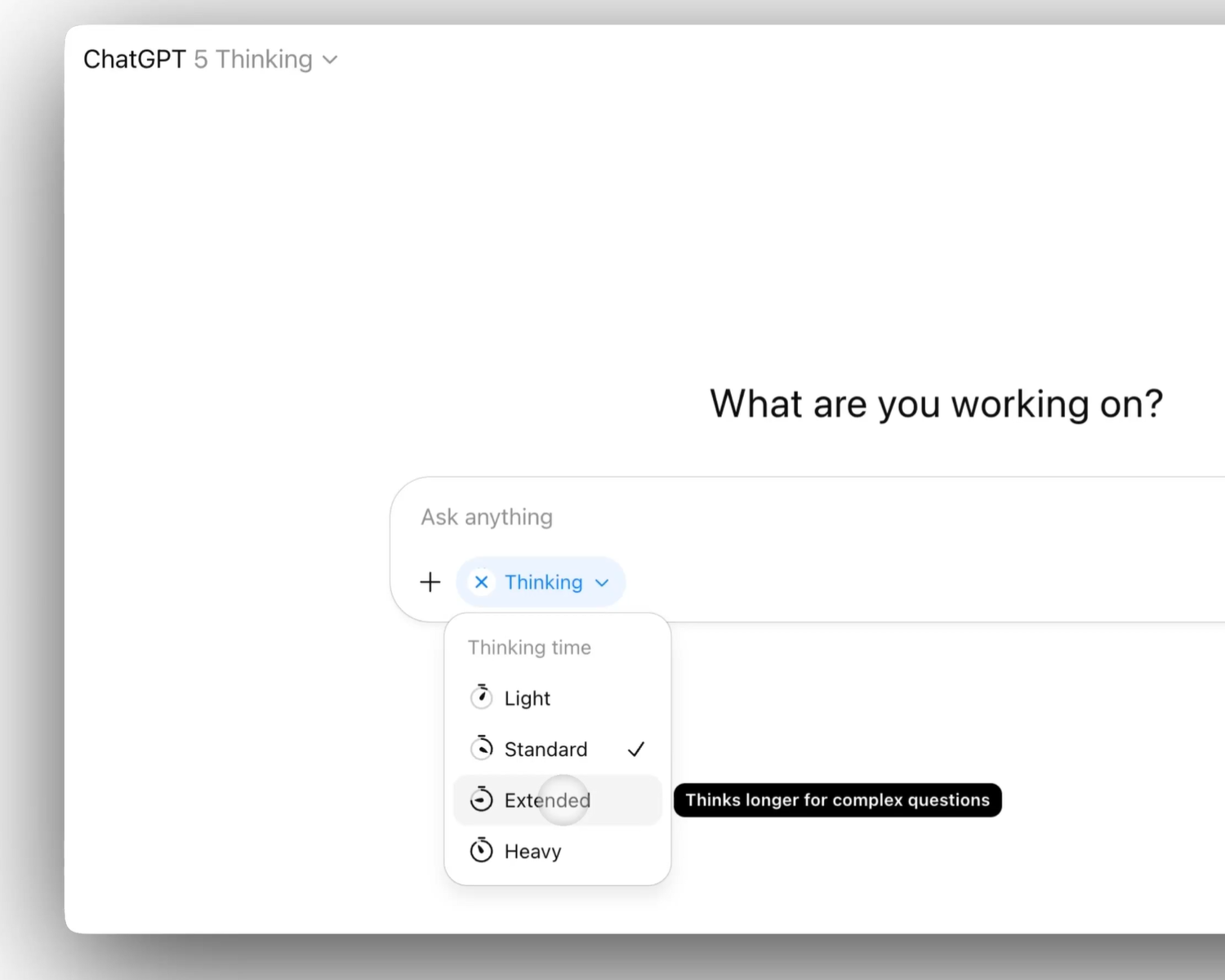 「GPT-5」の思考時間を調整する機能、OpenAIがWeb版「ChatGPT」に投入